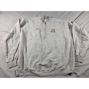 VTG Nebraska Cornhuskers Adidas Sweatshirt 2XL Pullover 1/4 Zip DISTRESSED‎